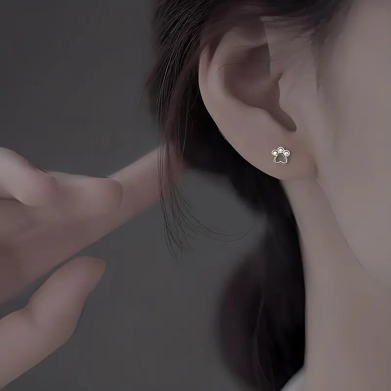 MIDNIGHT MOMENT S999 Silver Stud Earrings Women's-1