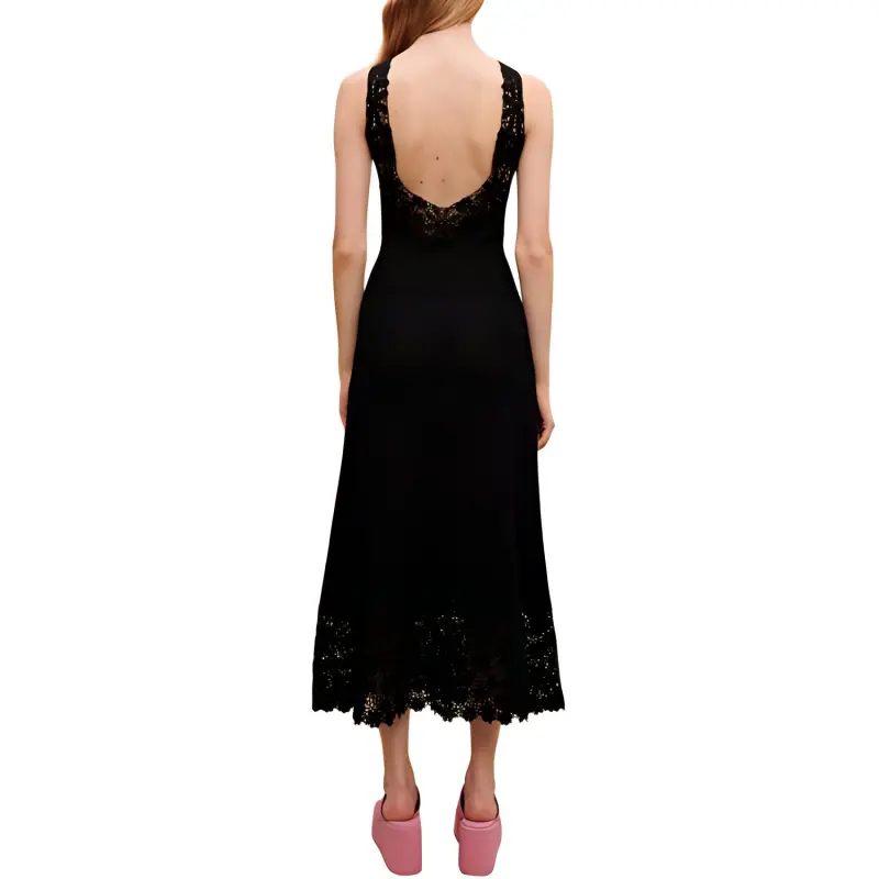 Maje Crochet knit Midi Dress-2
