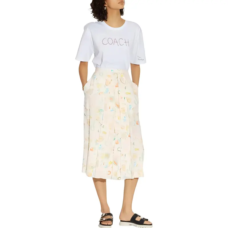 COACH Casual Long Skirts Women's Yellow-1