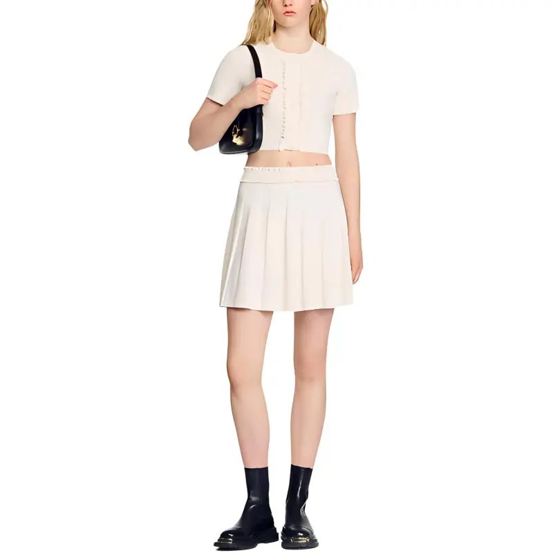 Sandro Ribbed knit A line Skirt-1
