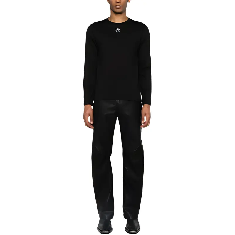 Marine Serre Logo Embroidered Long Sleeved T Shirt-4
