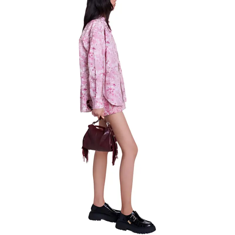 Maje Oversize Paris print Shirt-3
