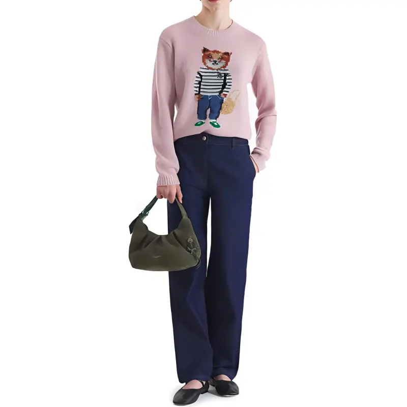 Maison Kitsune Fox Intarsia Knit Jumper-1