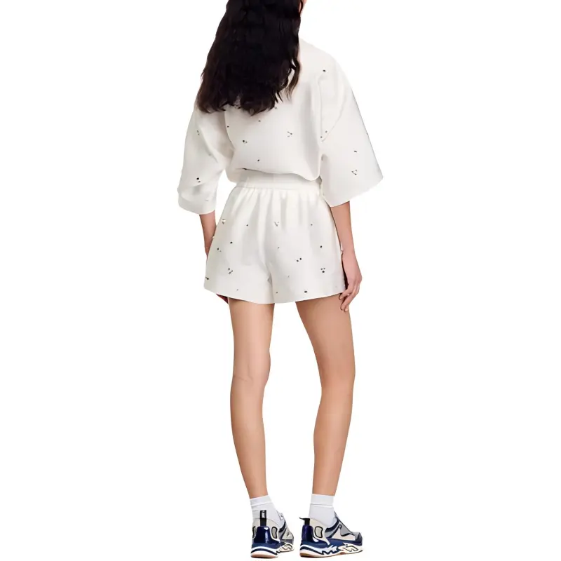 Sandro Rhinestone embellished Drawstring Shorts-2
