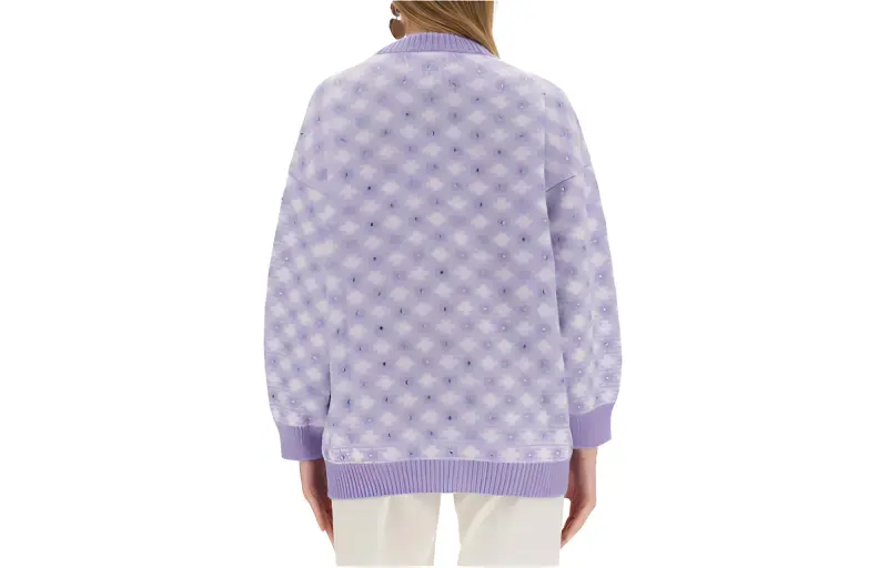 Alessandra Rich Checked V Neck Cardigan-1