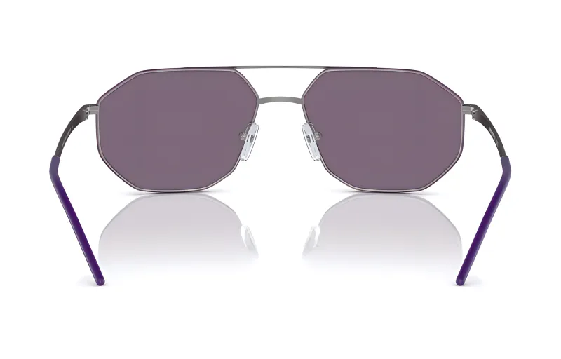 EMPORIO ARMANI Metal Aviator Sunglasses Men's Gray-3