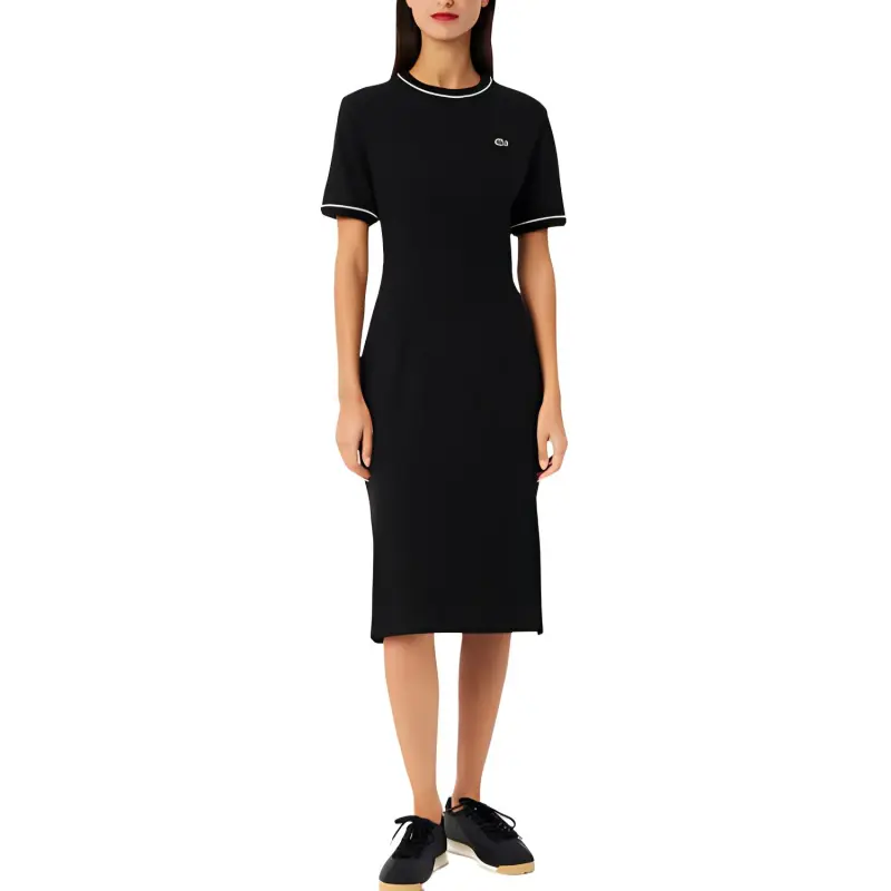 LACOSTE Short Sleeved Dresses Women's Black-1
