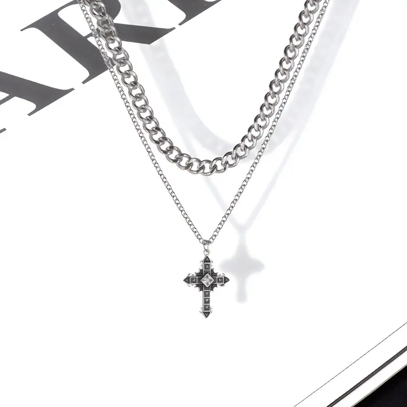 LuluCanaan Titanium Steel Necklaces Men's-2