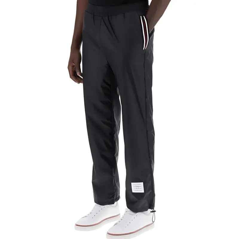 THOM BROWNE Logo Patch Drawstring Pants-4