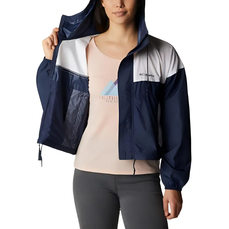Columbia Windbreaker Jacket Women's Navy Blue Gray-2