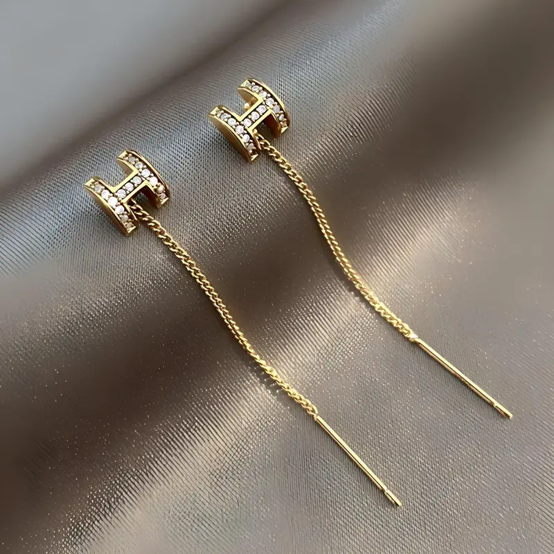 FEO Zircon Drop Earrings Women's-2