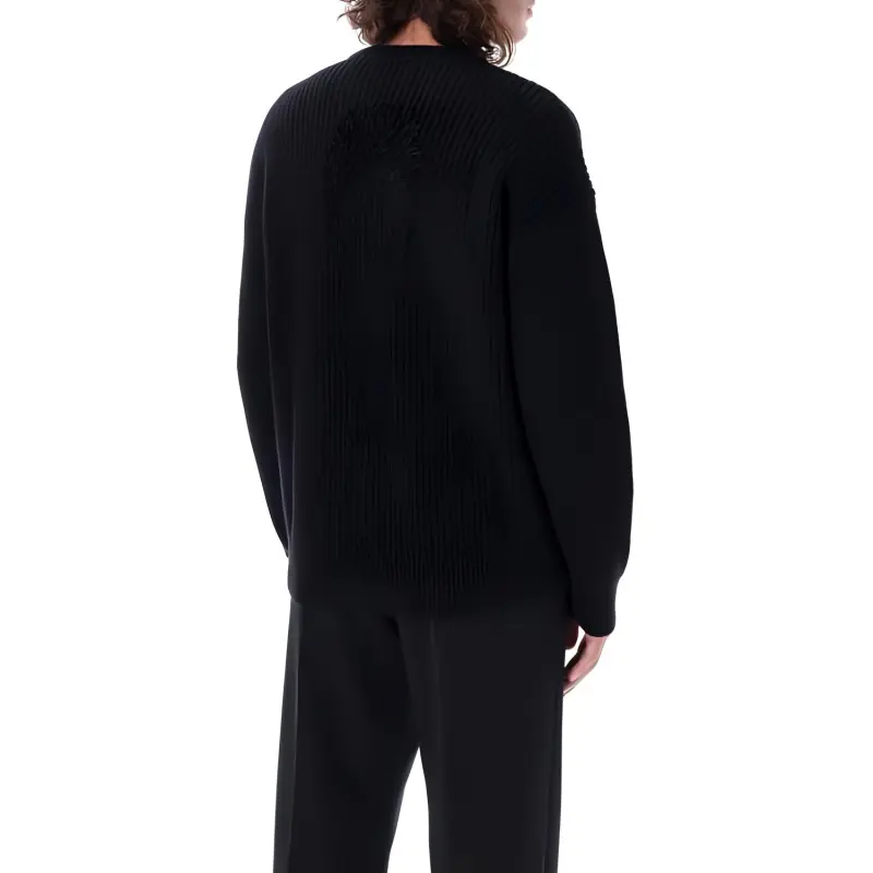 Marine Serre Ribbed Knit Crewneck Jumper-3