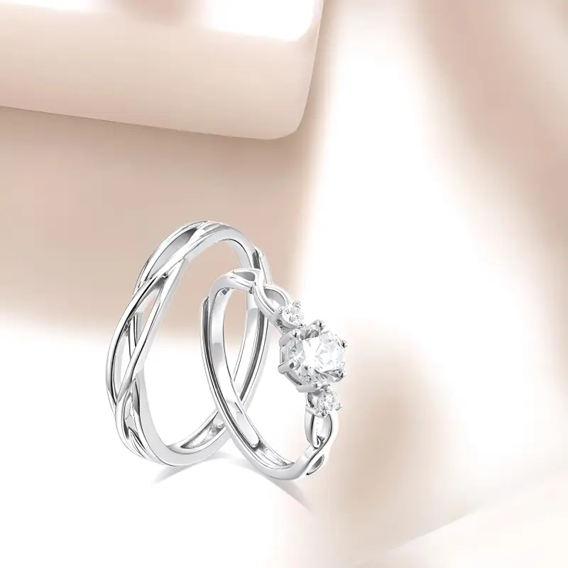 LUCA Sterling Silver Rings Unisex Silver White #Sweet Love Confession Box-2