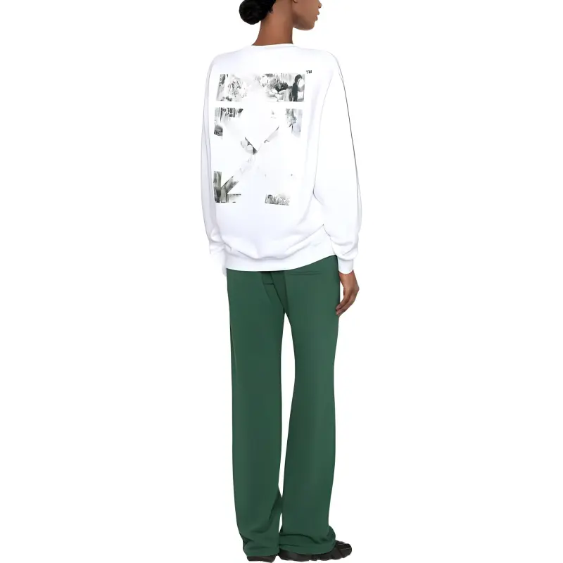 OFF WHITE Flock Chine Flower Arrow Crew White/Multi-1