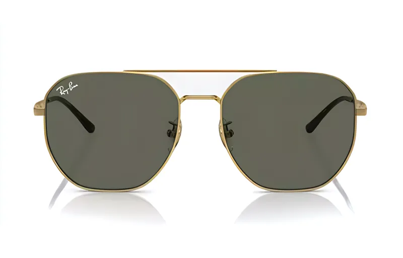 RayBan Metal Irregular Shape Sunglasses Men's Gold-1