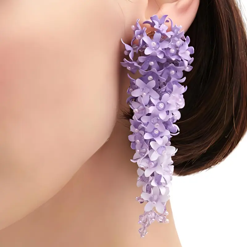Oscar De La Renta Cascading Flower Clip-on Earrings-2