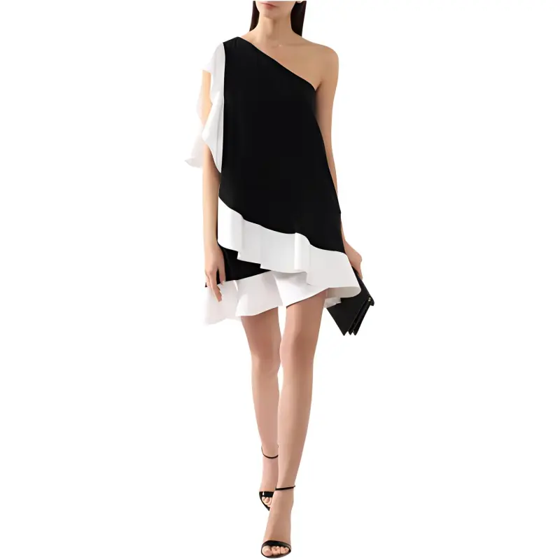 GIVENCHY Sleeveless Dress Women's Black White-1