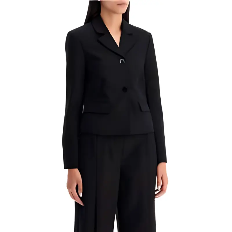 GANNI Single Breasted Cropped Blazer-3
