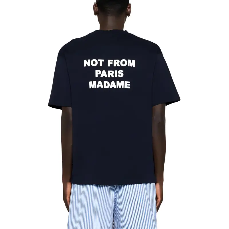 Drôle De Monsieur Slogan print Cotton T shirt-4
