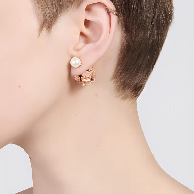 DIOR Metal Earrings Women's Pink-3