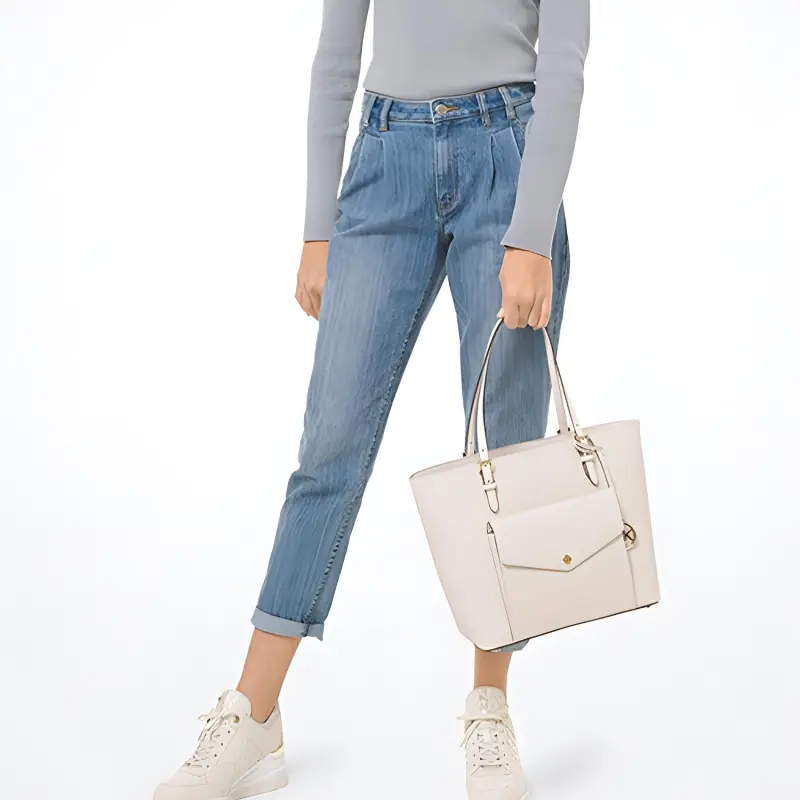 MICHAEL KORS Jet Set Leather One Shoulder Handbag Tubas Women's Pure White-4