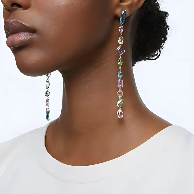 Swarovski Gema Earrings Women's Overflowing Multicolor-2