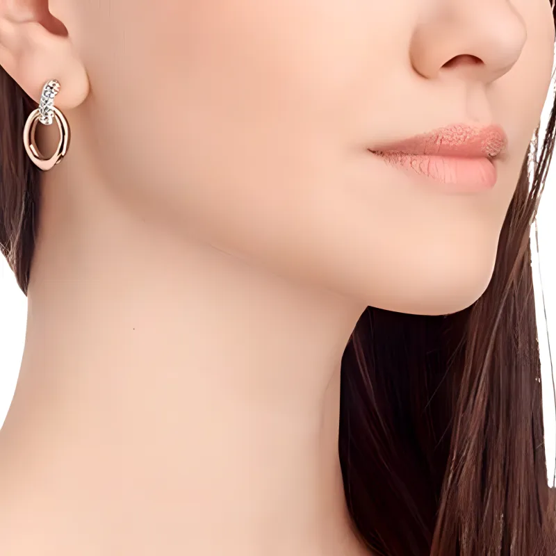 Swarovski Bound Earrings Women's Pink-2