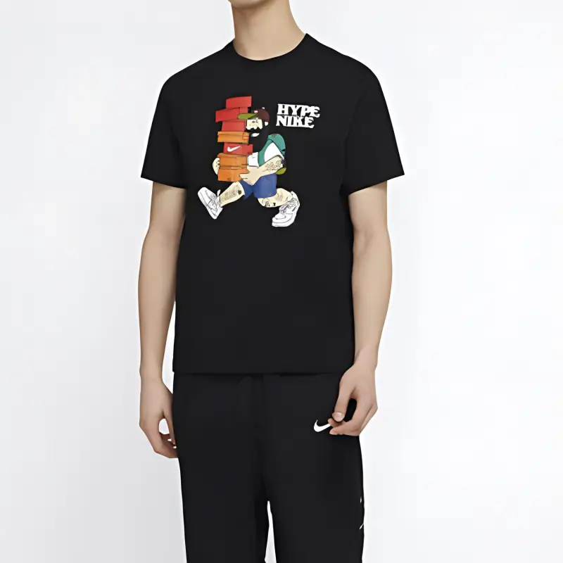 Nike T Shirts Men Black-2