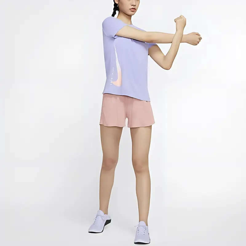 Nike T Shirts Women's Light Thistle Purple-2