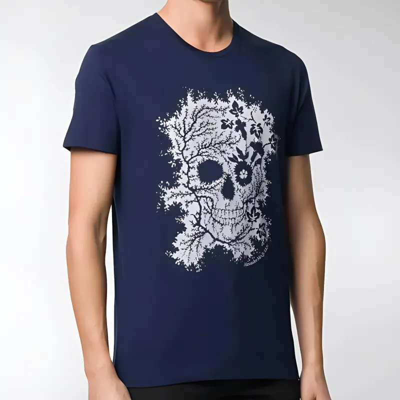 Alexander McQueen T Shirts Men Ink Blue-1
