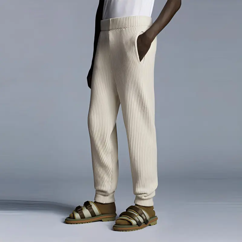 Moncler Knitted Sweatpants Men Light Umber-3