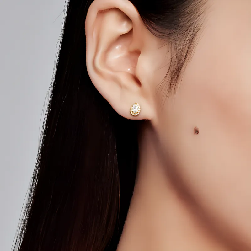 Pandora Stud Earrings Women's Gold-3