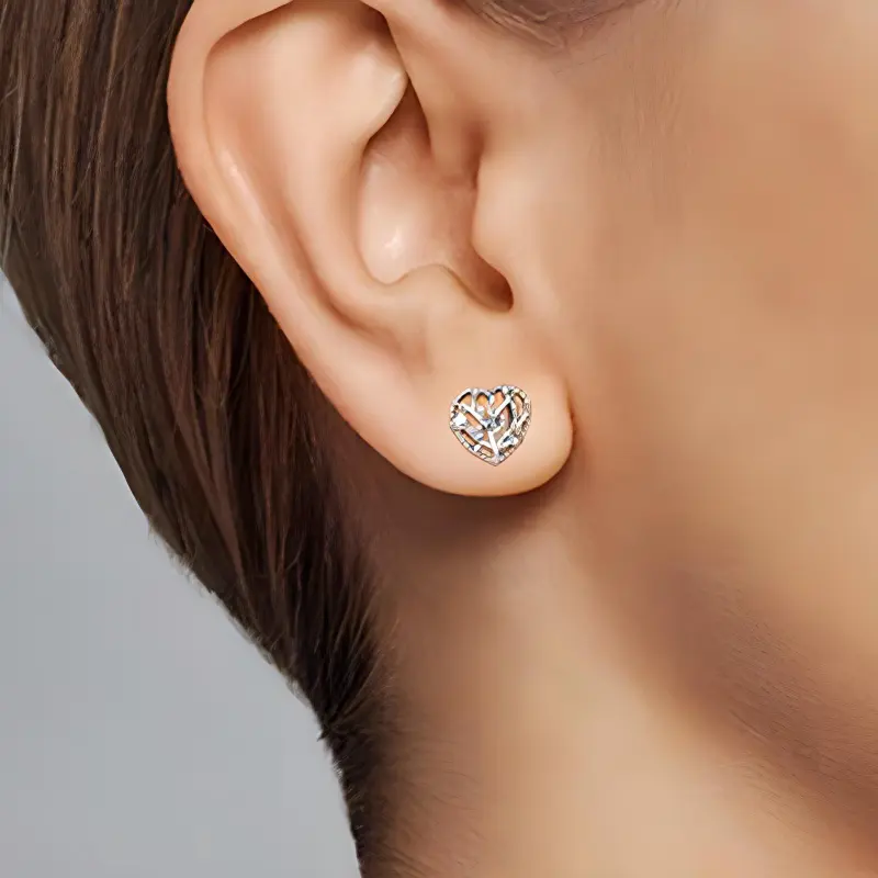 Pandora Stud Earrings Women's Silver-4