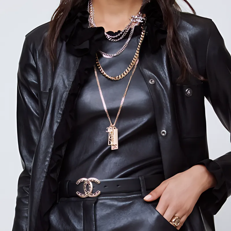 CHANEL Necklaces Women's Gold-2