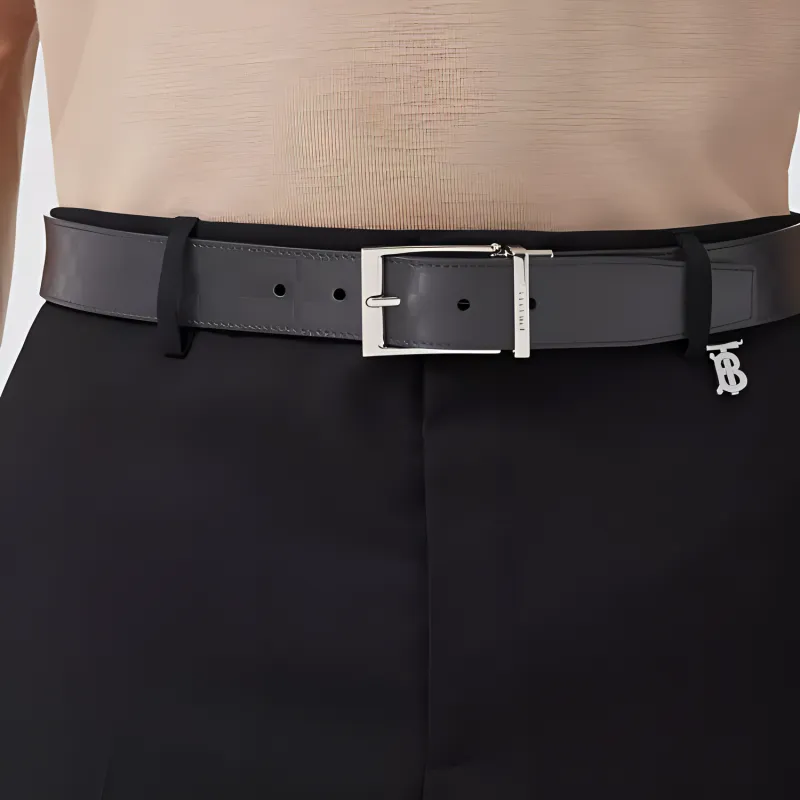 Burberry Leather Belts Men Black/Tan-4