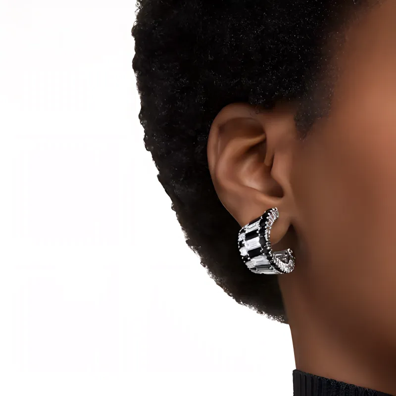 Swarovski Hyperbola Earrings Women's Black-3