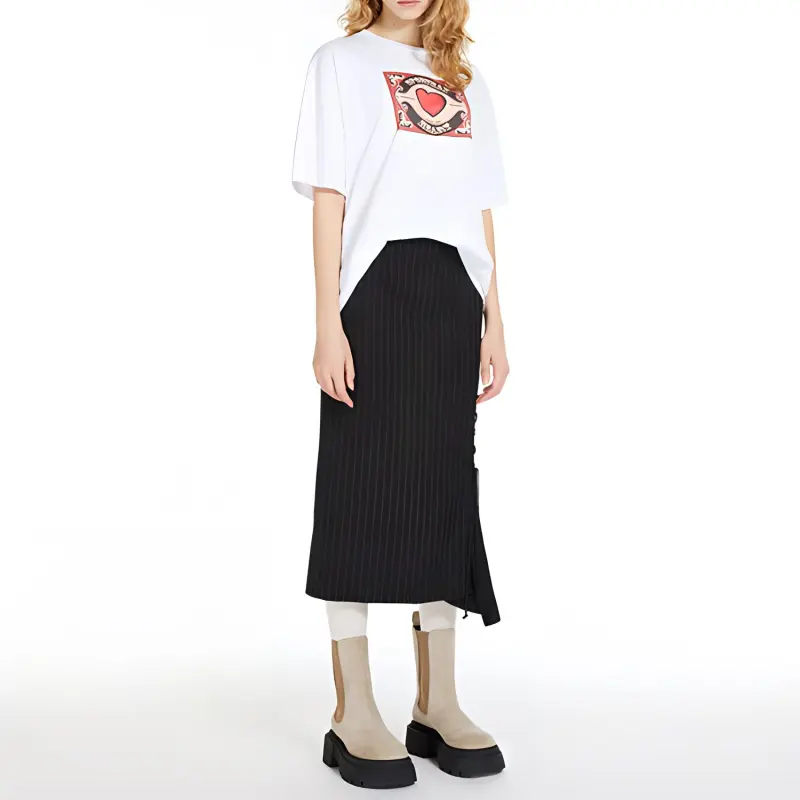 SportMax Casual Long Skirts Women's Black-2