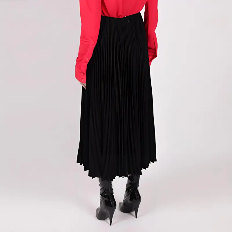 Balenciaga Pleated Midi Skirt 'Black'-5