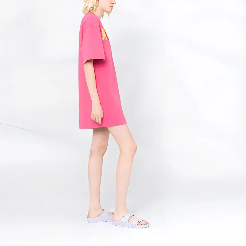 MOSCHINO Logo Printed Crewneck T Shirt Dress-3