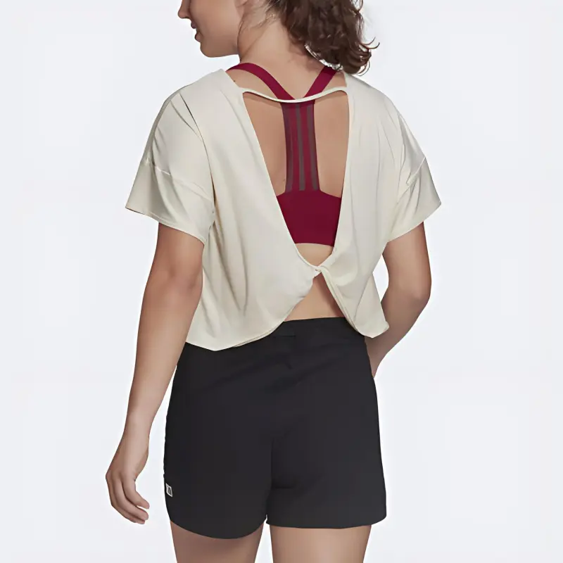 Adidas Crop Tops Women's Beige-2