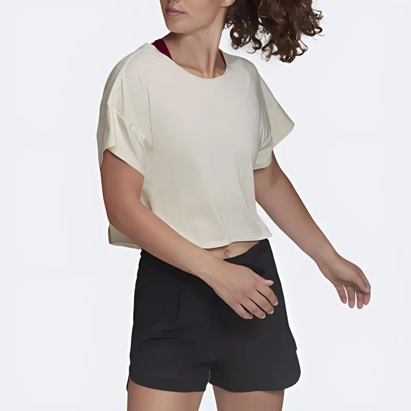 Adidas Crop Tops Women's Beige-1