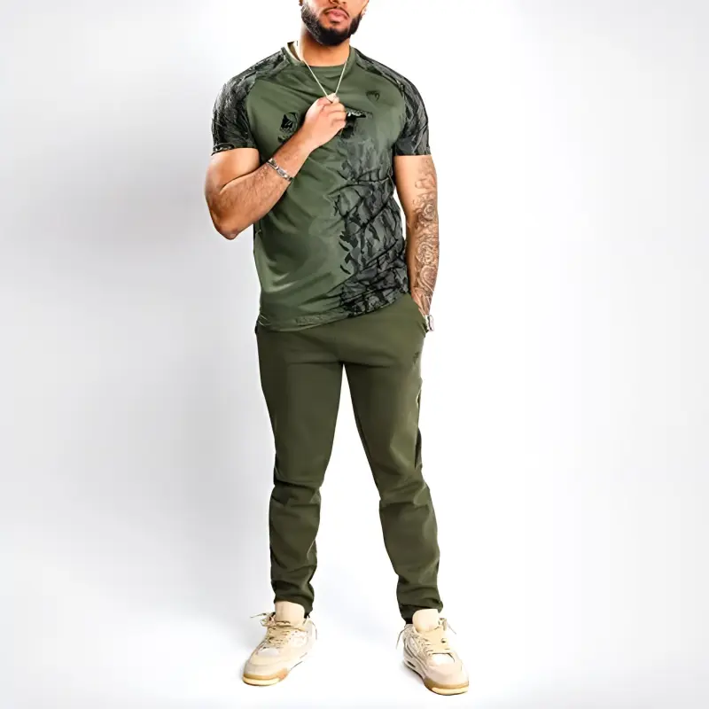 VENUM x UFC Crew Neck Fitted Straight Short-Sleeved T-Shirt Men's Khaki-2