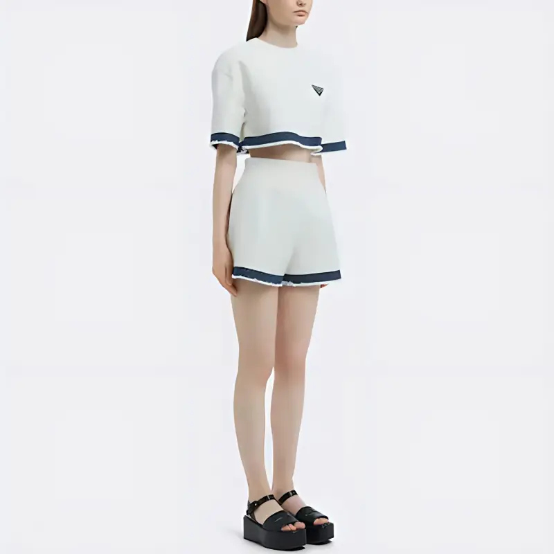 PRADA SS22 Denim Shorts Women's White-3