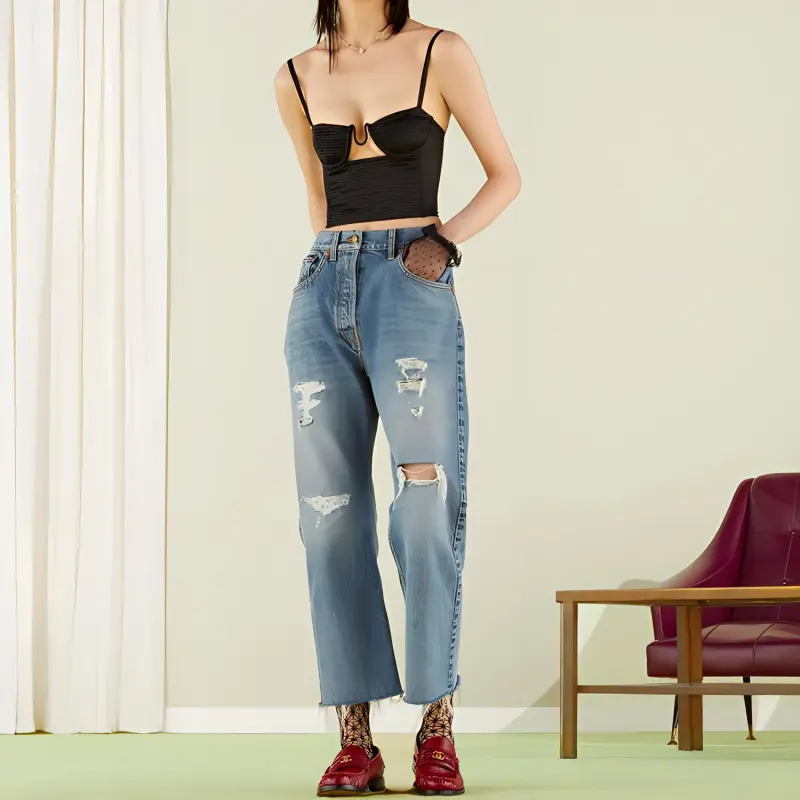 GUCCI Lovelight Jeans Women's Blue-1