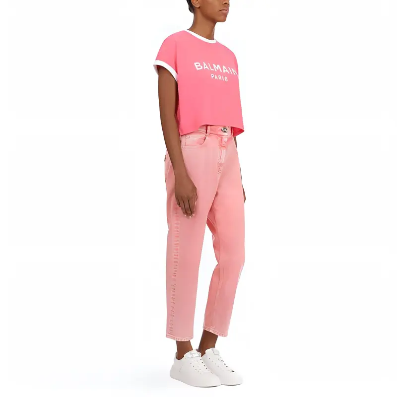 BALMAIN Crop Tops Women's Pink-4