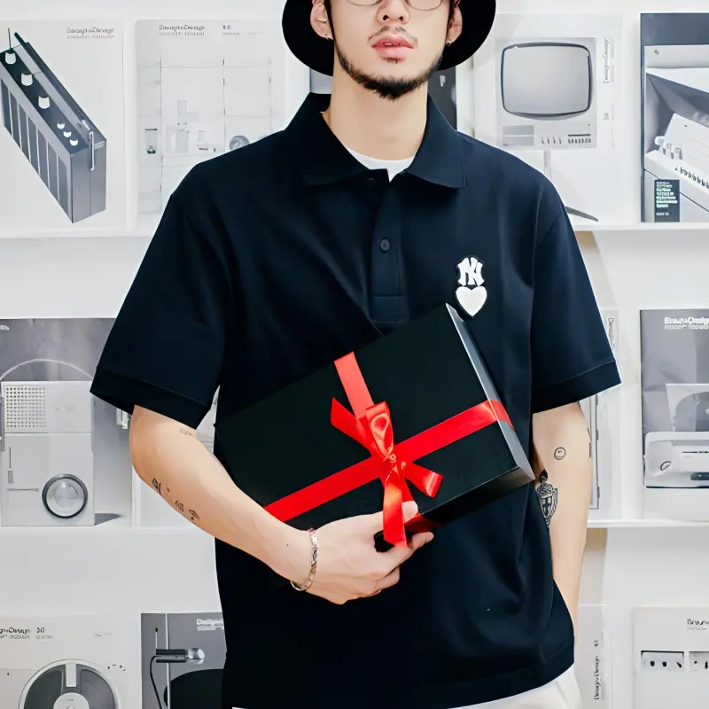 MLB Base Logo Polo Shirt Men's Black-2