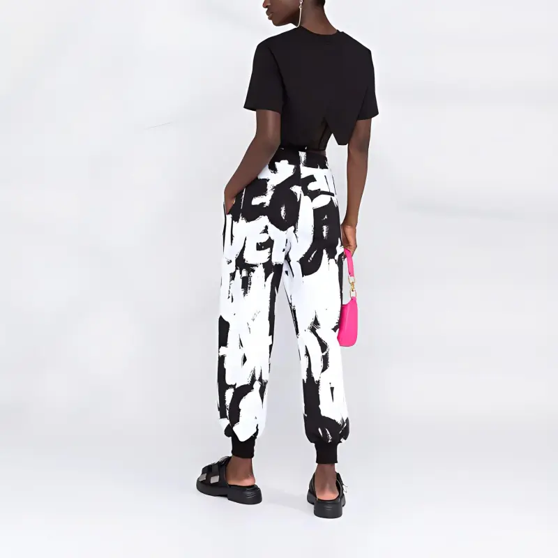 Alexander McQueen Knitted Sweatpants Women's Black/White-2