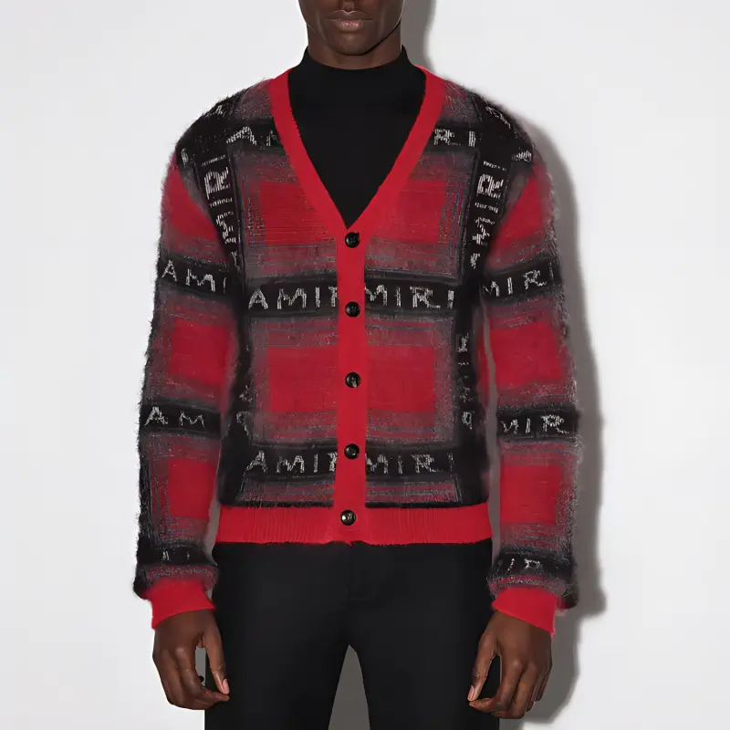 AMIRI Shadow Plaid Cardigan-2