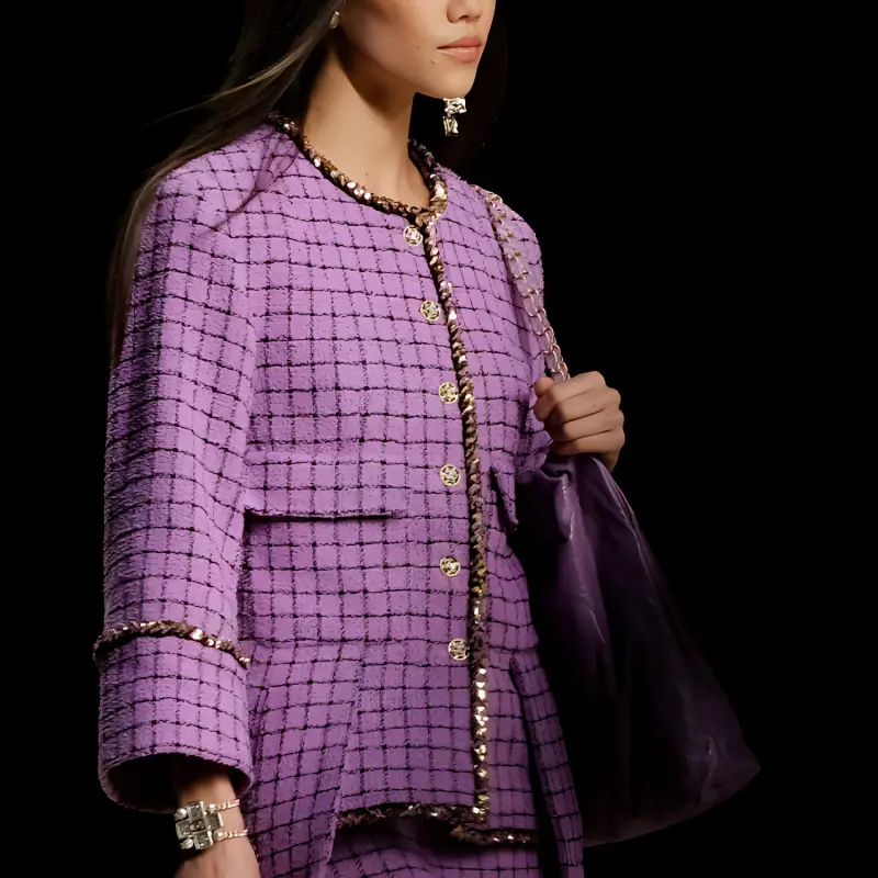 CHANEL Jackets Women's Purple-2