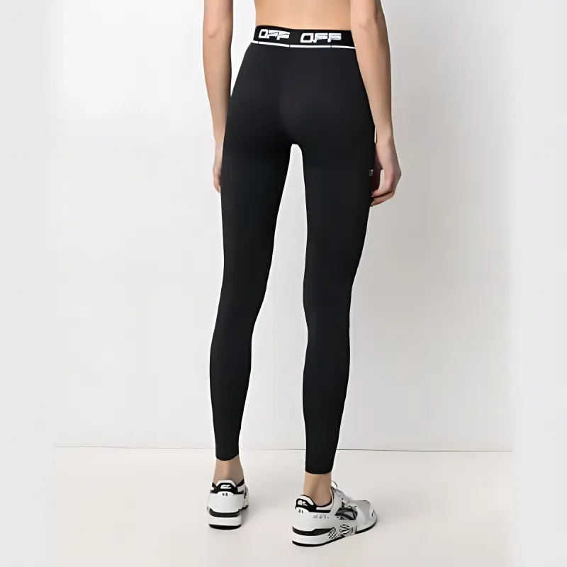OFF WHITE Logo Waistband Active Leggings Black-2